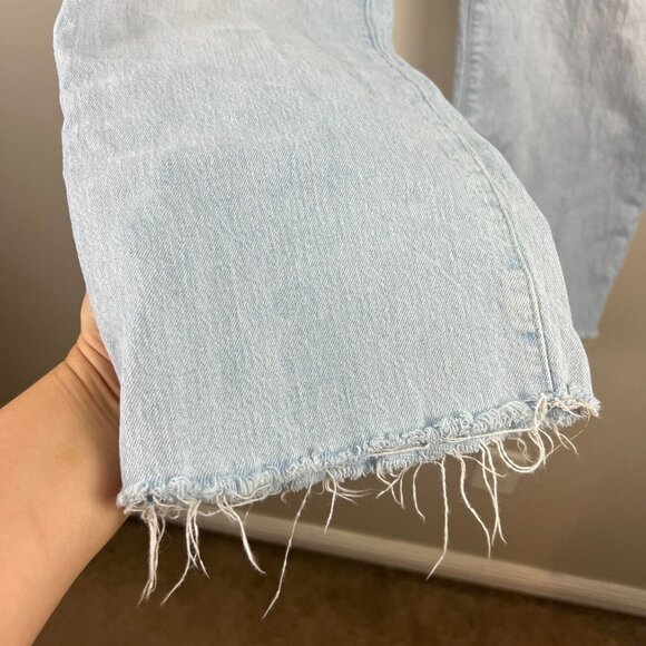 Madewell Slim Demi-Boot Jeans Size 33 Petite Bellmeade Light Wash High Rise - Picture 8 of 12